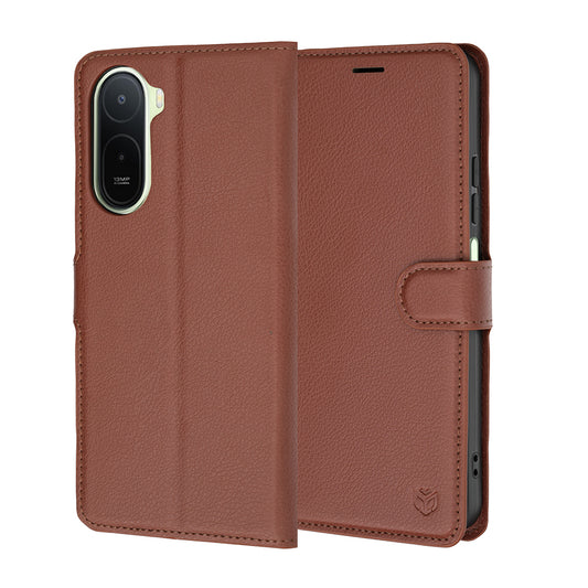 Puzdro pre Xiaomi Redmi A7 Pro 4G, Techsuit, kožené folio, hnedé