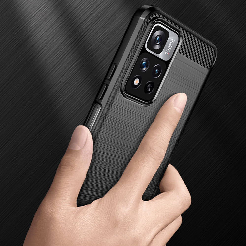 Puzdro pre Xiaomi Redmi Note 11 Pro+ 5G, Techsuit, Karbón, Čierne