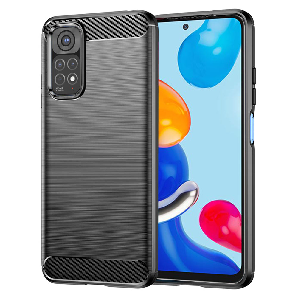 Puzdro pre Xiaomi Redmi Note 11S / Note 11, Techsuit, Karbón, Čierne