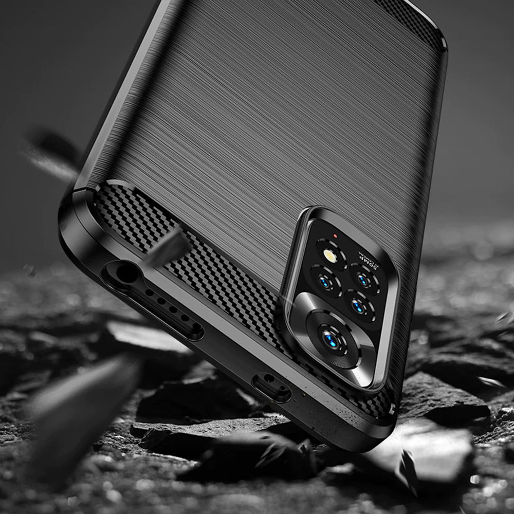 Puzdro pre Xiaomi Redmi Note 11S / Note 11, Techsuit, Karbón, Čierne