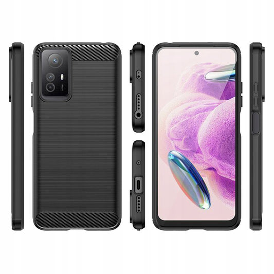 Puzdro pre Xiaomi Redmi Note 12S, Techsuit, Karbón, Čierne