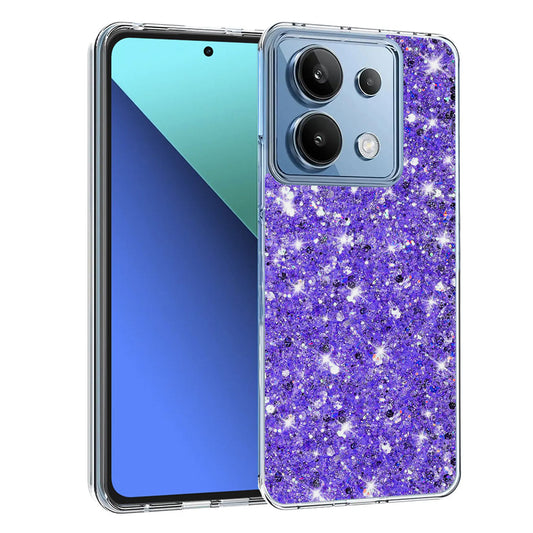 Puzdro pre Xiaomi Redmi Note 13 4G, Techsuit, Trblietavý Glitter, Fialová