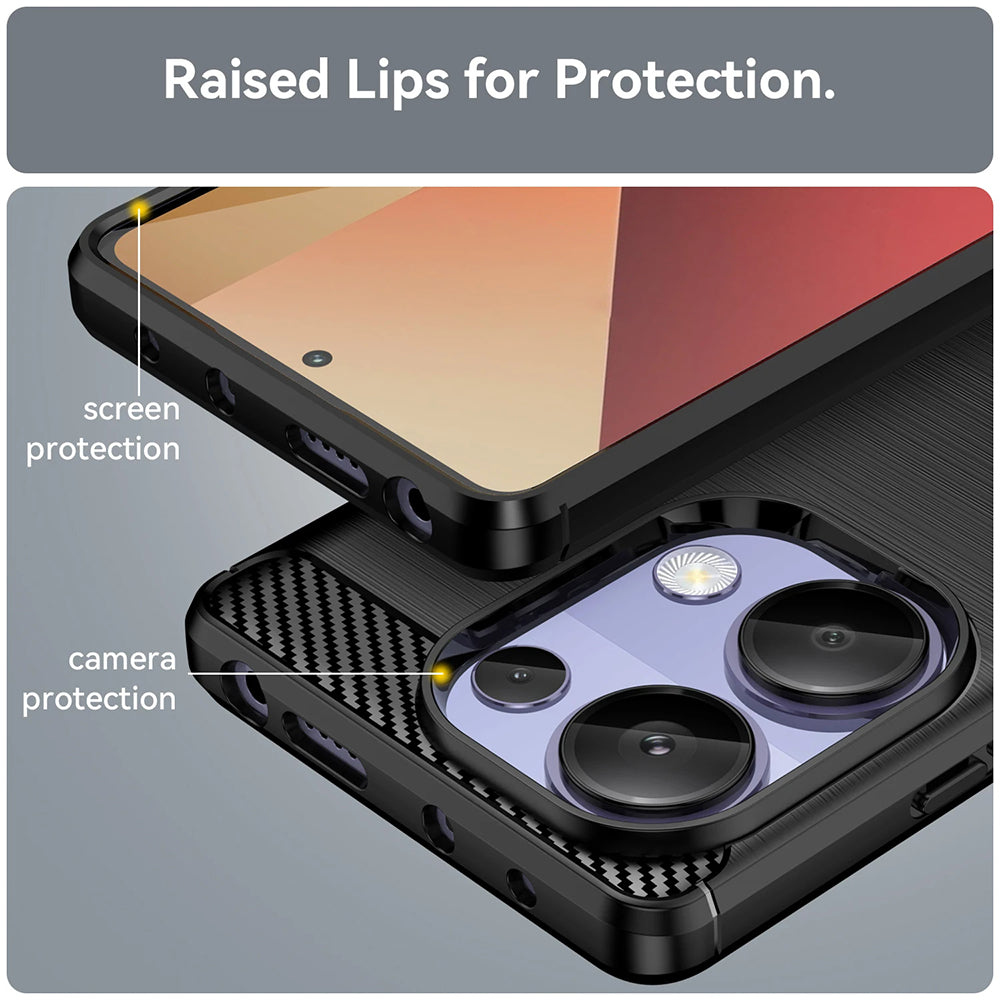 Obal na Xiaomi Redmi Note 13 Pro 4G / Poco M6 Pro 4G, Techsuit, Karbón, Modrý