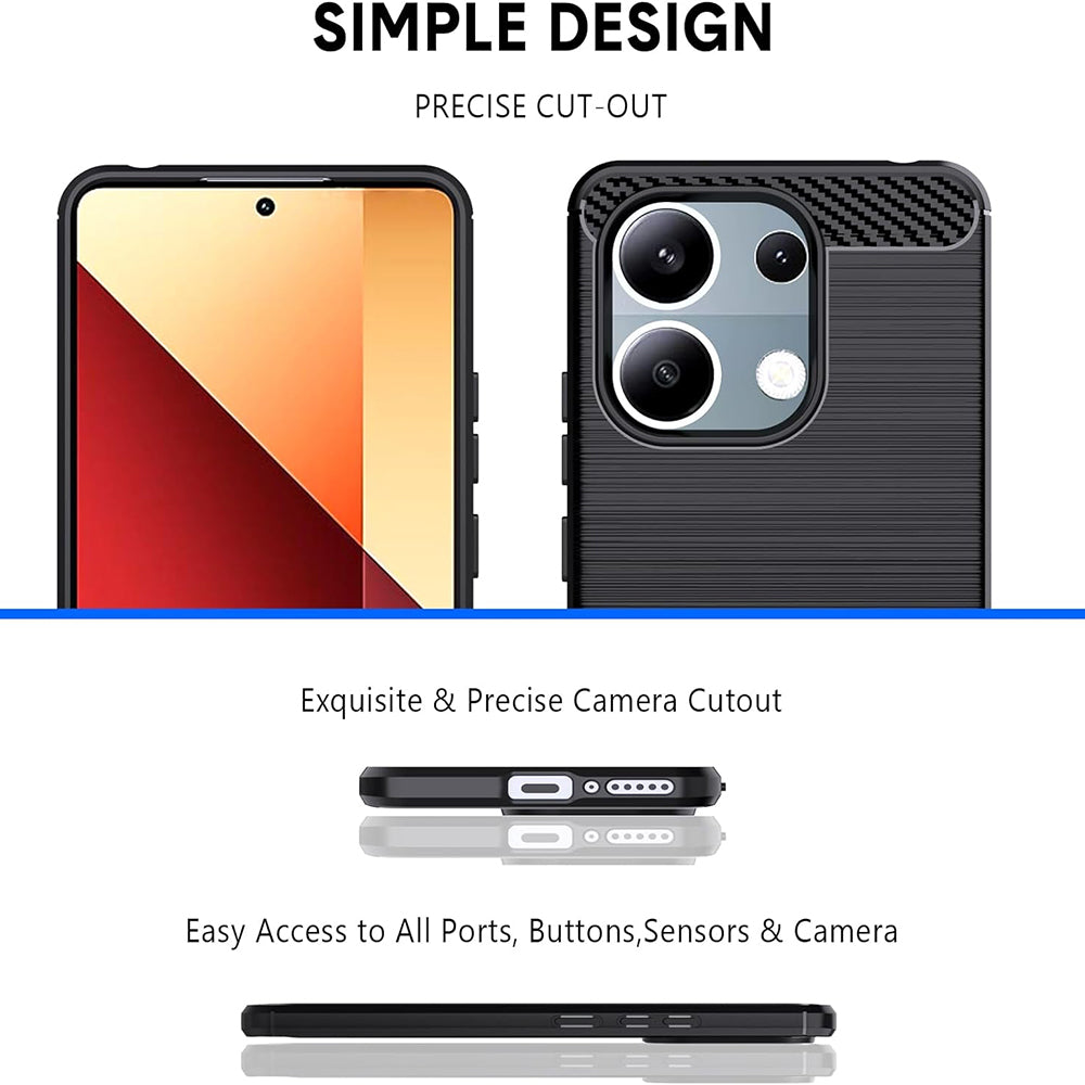 Obal na Xiaomi Redmi Note 13 Pro 4G / Poco M6 Pro 4G, Techsuit, Karbón, Čierny