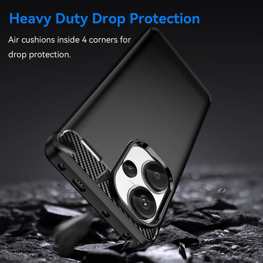 Puzdro pre Xiaomi Redmi Note 13 Pro+, Techsuit, Karbón, Čierne