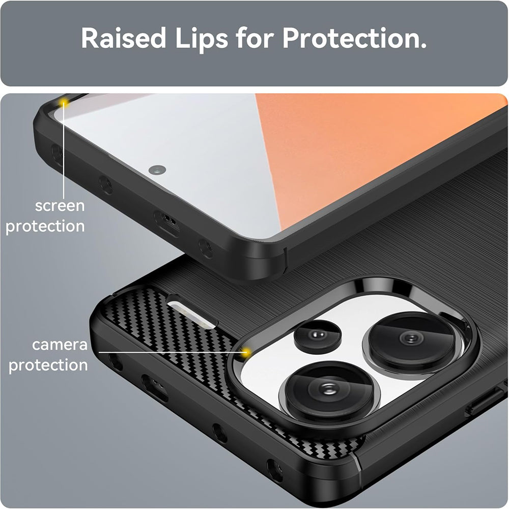 Puzdro pre Xiaomi Redmi Note 13 Pro+, Techsuit, Karbón, Čierne