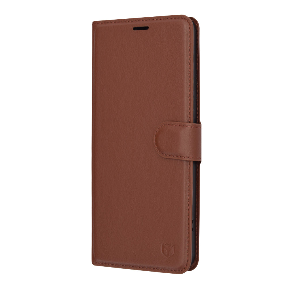 Puzdro pre Xiaomi Redmi Note 13 Pro+, Techsuit, kožené folio, hnedé