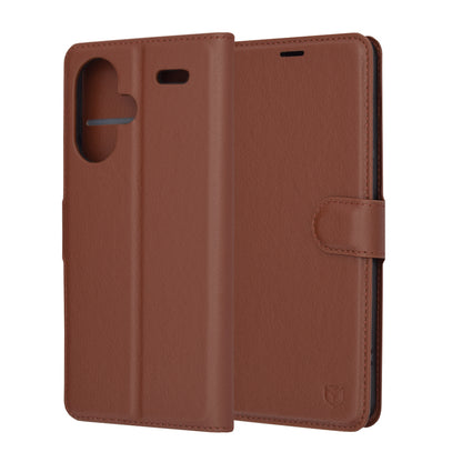 Puzdro pre Xiaomi Redmi Note 13 Pro+, Techsuit, kožené folio, hnedé