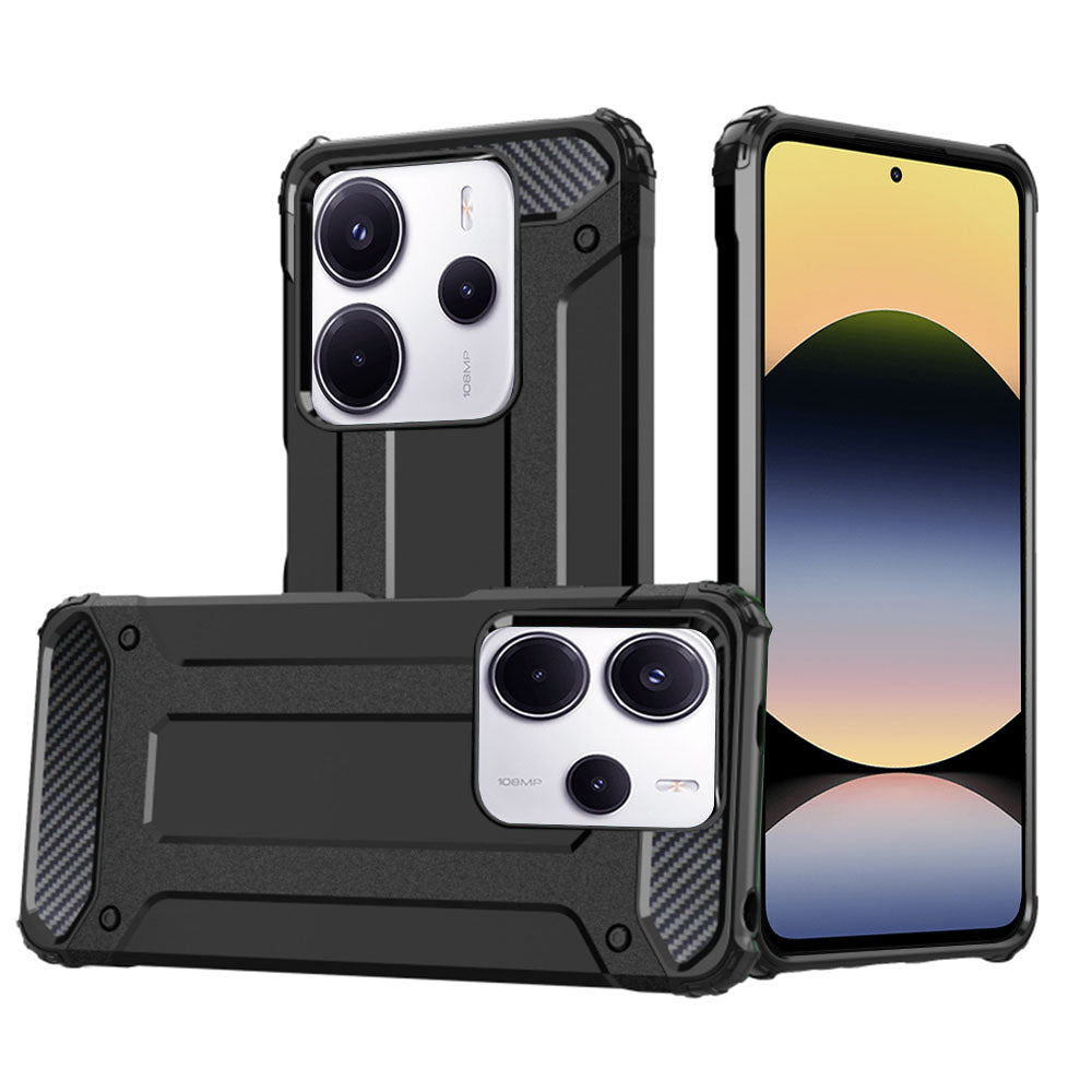 Puzdro pre Xiaomi Redmi Note 14 4G (Regionálne), Techsuit, Hybrid Armor, Čierna