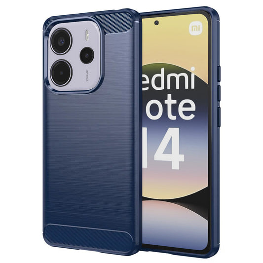 Puzdro pre Xiaomi Redmi Note 14 4G (Štandard), Techsuit, Karbón, Modrá