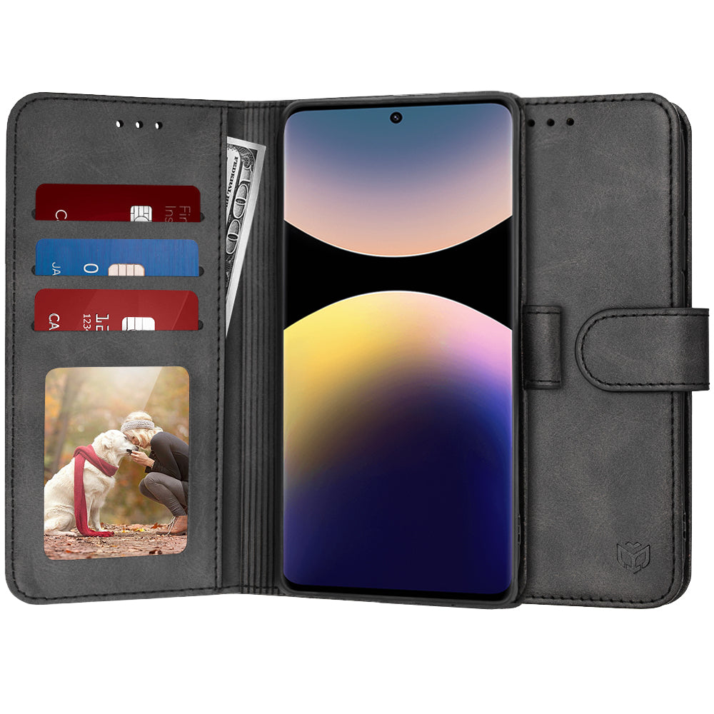 Puzdro pre Xiaomi Redmi Note 14 Pro 4G, Techsuit, Diary Book, Čierna