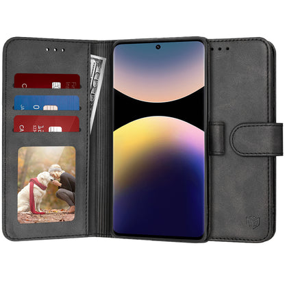 Puzdro pre Xiaomi Redmi Note 14 Pro 4G, Techsuit, Diary Book, Čierna