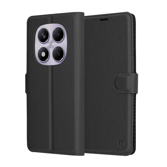 Puzdro pre Xiaomi Redmi Note 14 Pro 4G, Techsuit, kožené folio, čierne