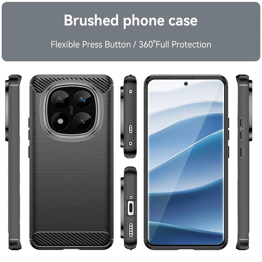 Puzdro pre Xiaomi Redmi Note 14 Pro+ 5G, Techsuit, Karbón, Čierne