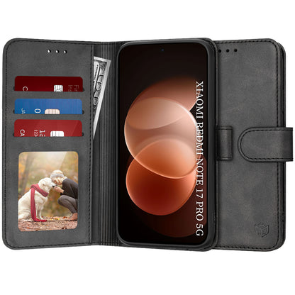 Puzdro pre Xiaomi Redmi Note 17 Pro, Techsuit, Diary Book, čierne