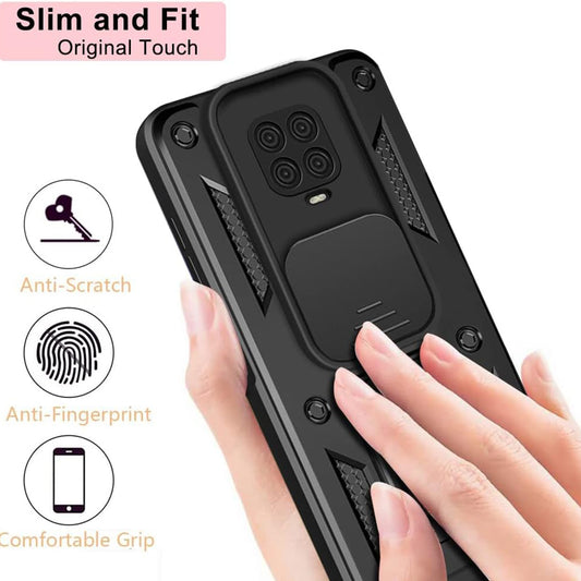 Puzdro pre Xiaomi Redmi Note 9S / Note 9 Pro / Note 9 Pro Max, Techsuit, CamShield, Čierna