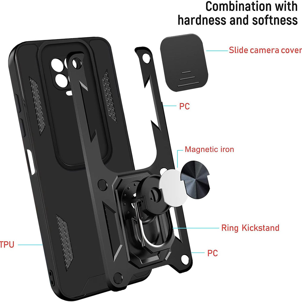 Puzdro pre Xiaomi Redmi Note 9S / Note 9 Pro / Note 9 Pro Max, Techsuit, CamShield, Čierna