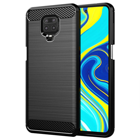 Puzdro pre Xiaomi Redmi Note 9S / Note 9 Pro / Note 9 Pro Max, Techsuit, Karbón, Čierne