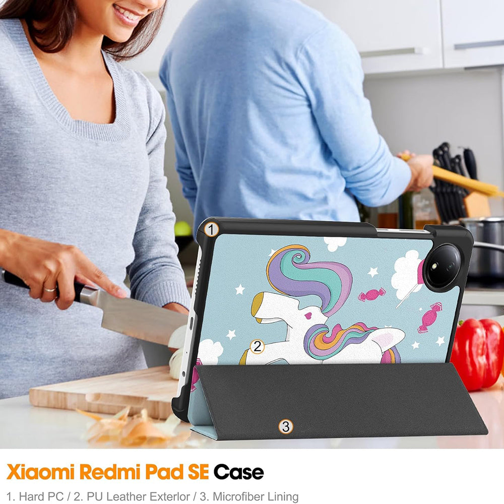 Obal na Xiaomi Redmi Pad SE 8.7, Techsuit, FoldPro Unicorn, viacfarebný