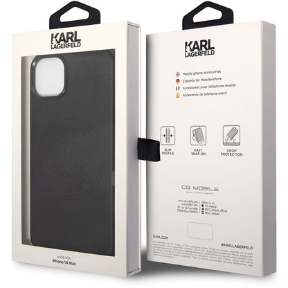 Puzdro pre Apple iPhone 14 Plus, Karl Lagerfeld, Perforated Logo, Čierne