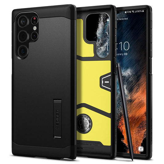 Puzdro pre Samsung Galaxy S22 Ultra 5G S908, Spigen, Tough Armor, Čierne ACS03923