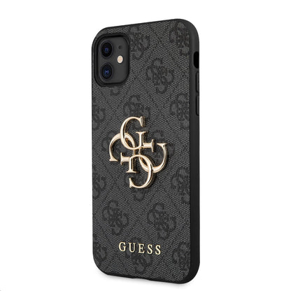 Puzdro pre Apple iPhone 11, Guess, 4G Metal Logo, Sivé