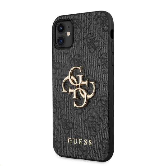 Puzdro pre Apple iPhone 11, Guess, 4G Metal Logo, Sivé