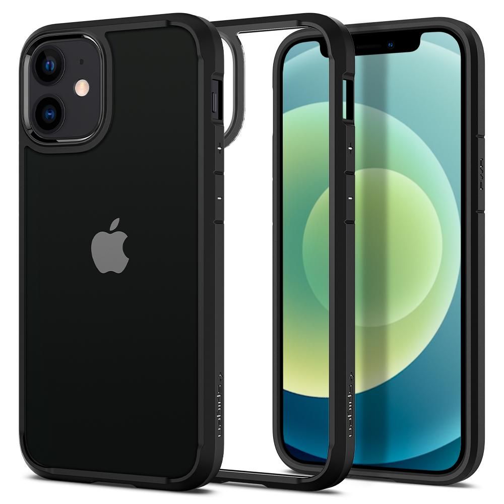 Puzdro pre Apple iPhone 12 / 12 Pro, Spigen, Ultra Hybrid, Čierne ACS01703