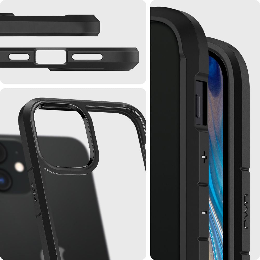 Puzdro pre Apple iPhone 12 / 12 Pro, Spigen, Ultra Hybrid, Čierne ACS01703