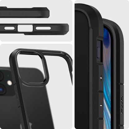 Puzdro pre Apple iPhone 12 / 12 Pro, Spigen, Ultra Hybrid, Čierne ACS01703