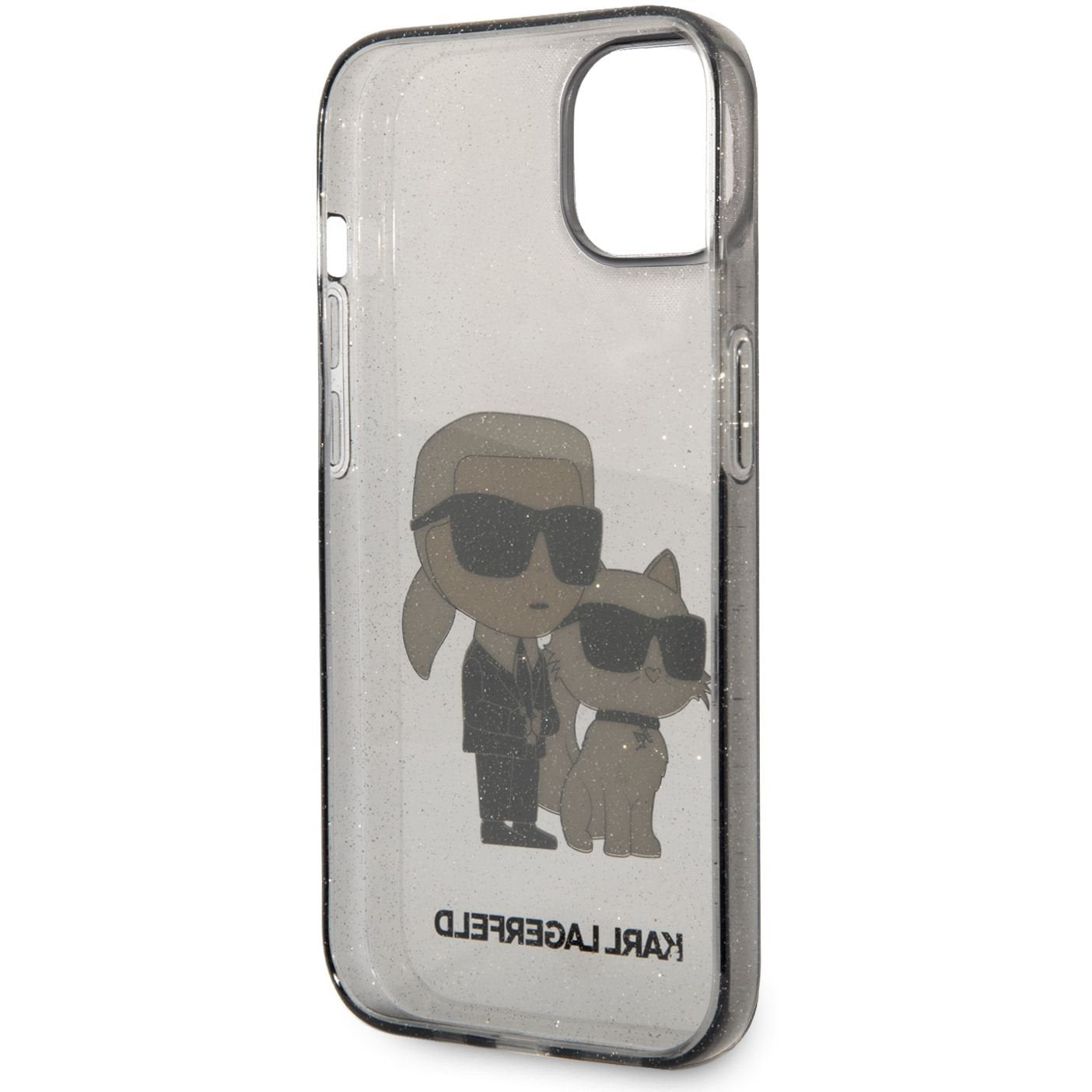 Puzdro pre Apple iPhone 14 Plus, Karl Lagerfeld, IML Glitter Karl and Choupette NFT, Čierne