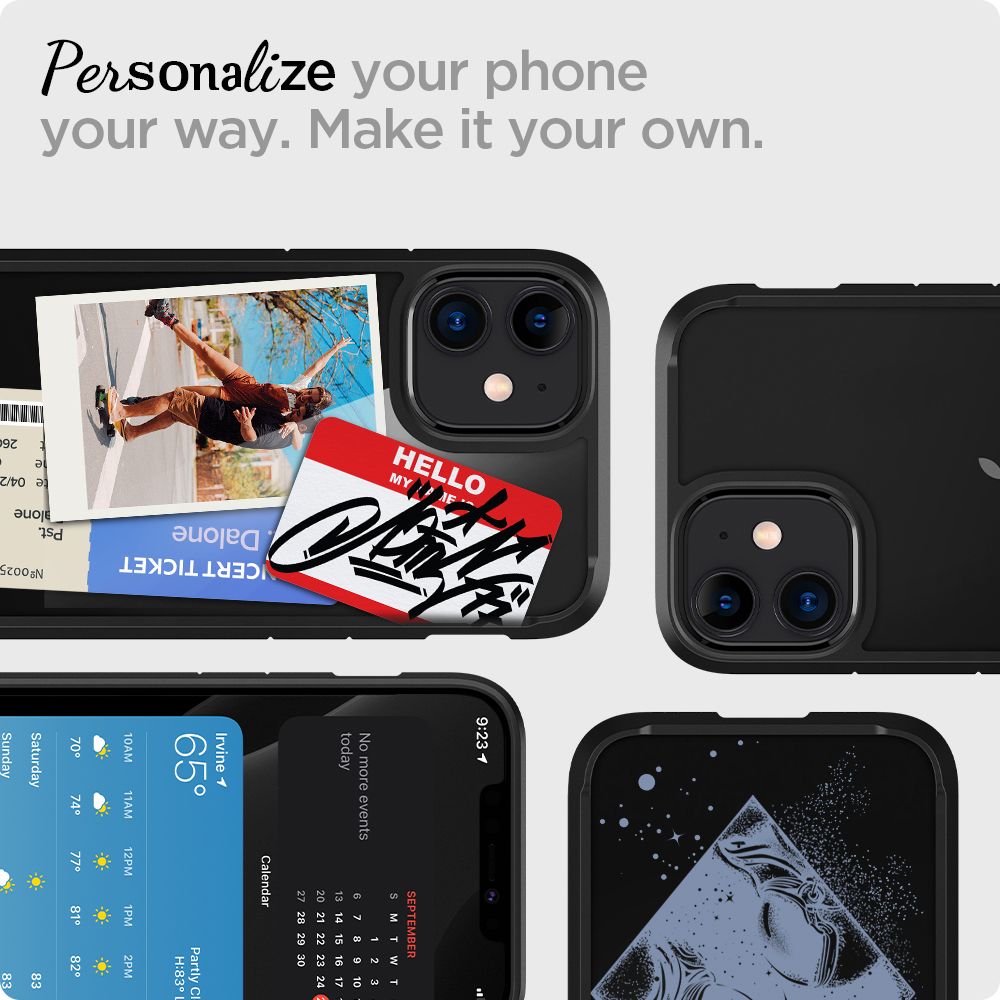 Puzdro pre Apple iPhone 12 / 12 Pro, Spigen, Ultra Hybrid, Čierne ACS01703