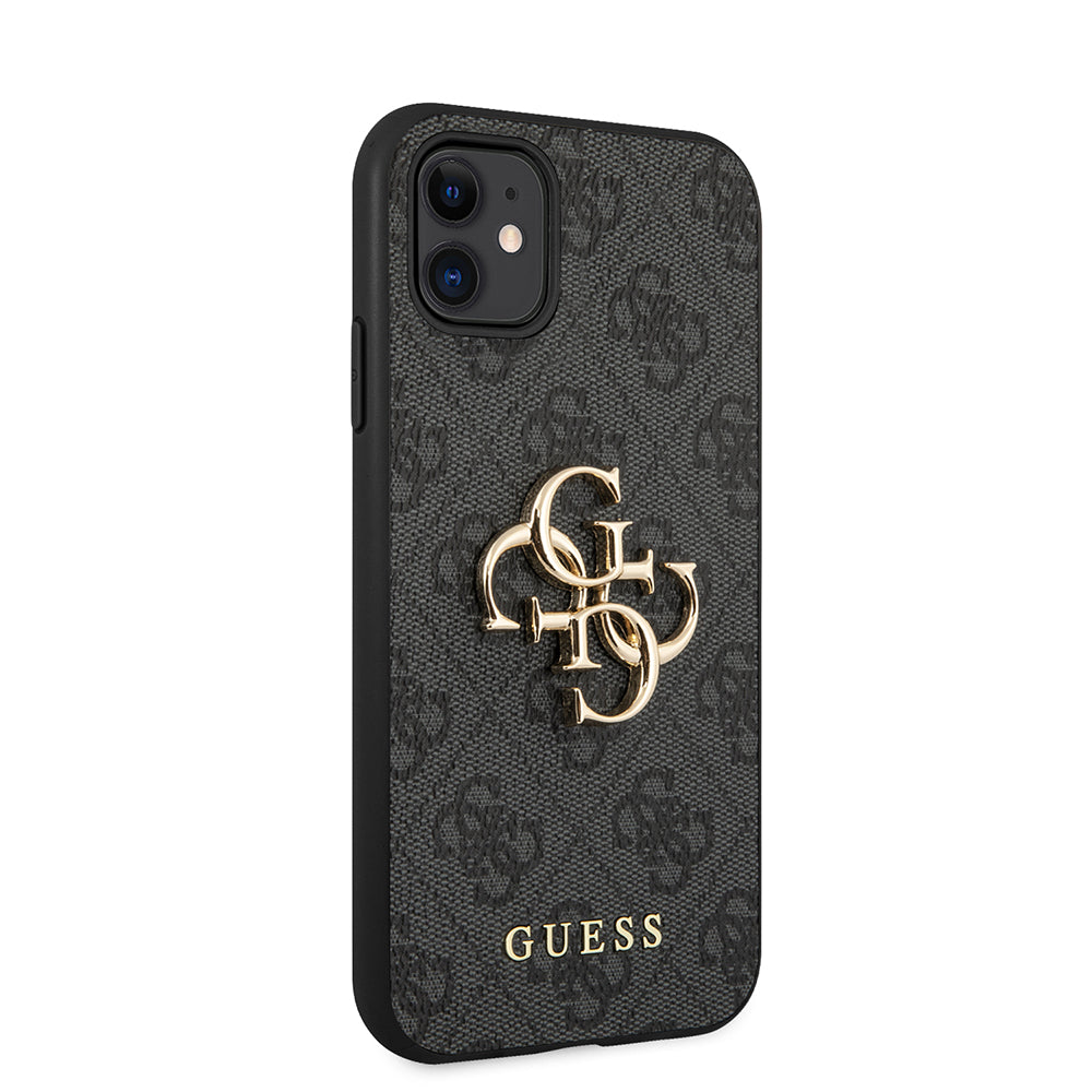 Puzdro pre Apple iPhone 11, Guess, 4G Metal Logo, Sivé