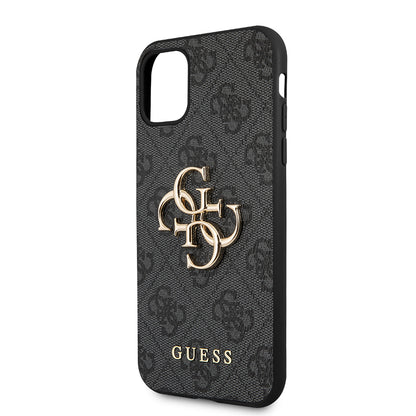 Puzdro pre Apple iPhone 11, Guess, 4G Metal Logo, Sivé