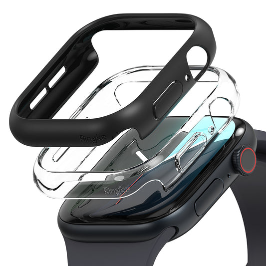 Puzdro Ringke Slim pre Apple Watch Series 10 / 11 46mm, Sada 2 kusy, Matná čierna / Priehľadná