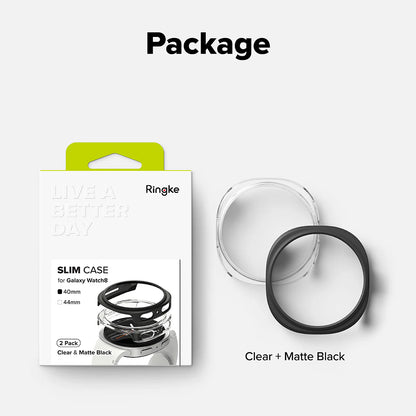 Ringke Slim Case for Samsung Galaxy Watch8 40mm, Set of 2, Matte Black
