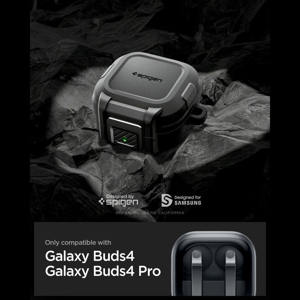 Puzdro Spigen Lock Fit pre Samsung Galaxy Buds4 / Buds4 Pro, Matná Čierna ACS11202