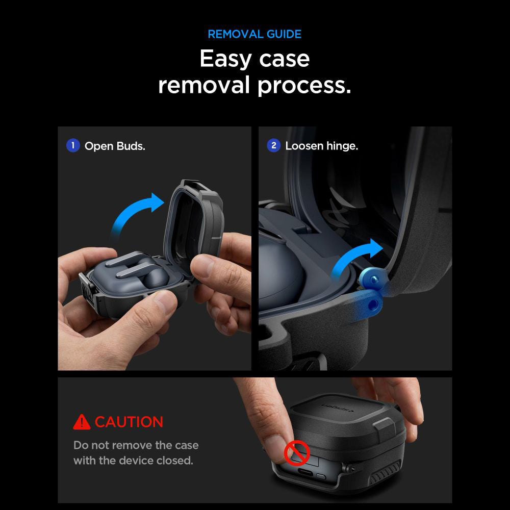 Puzdro Spigen Lock Fit pre Samsung Galaxy Buds4 / Buds4 Pro, Matná Čierna ACS11202