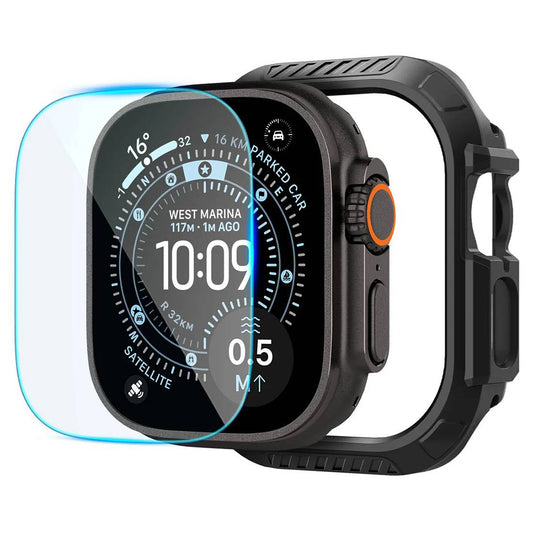 Puzdro Spigen Lock Fit s ochrannou fóliou na displej pre Apple Watch Ultra Series, čierne ACS12054
