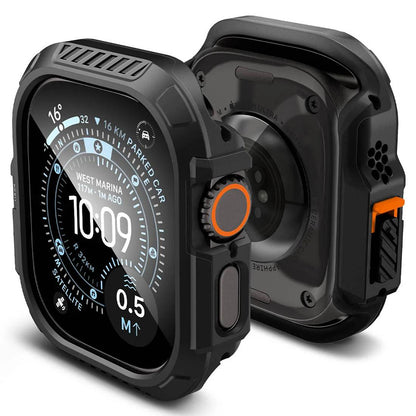 Puzdro Spigen Lock Fit s ochrannou fóliou na displej pre Apple Watch Ultra Series, čierne ACS12054