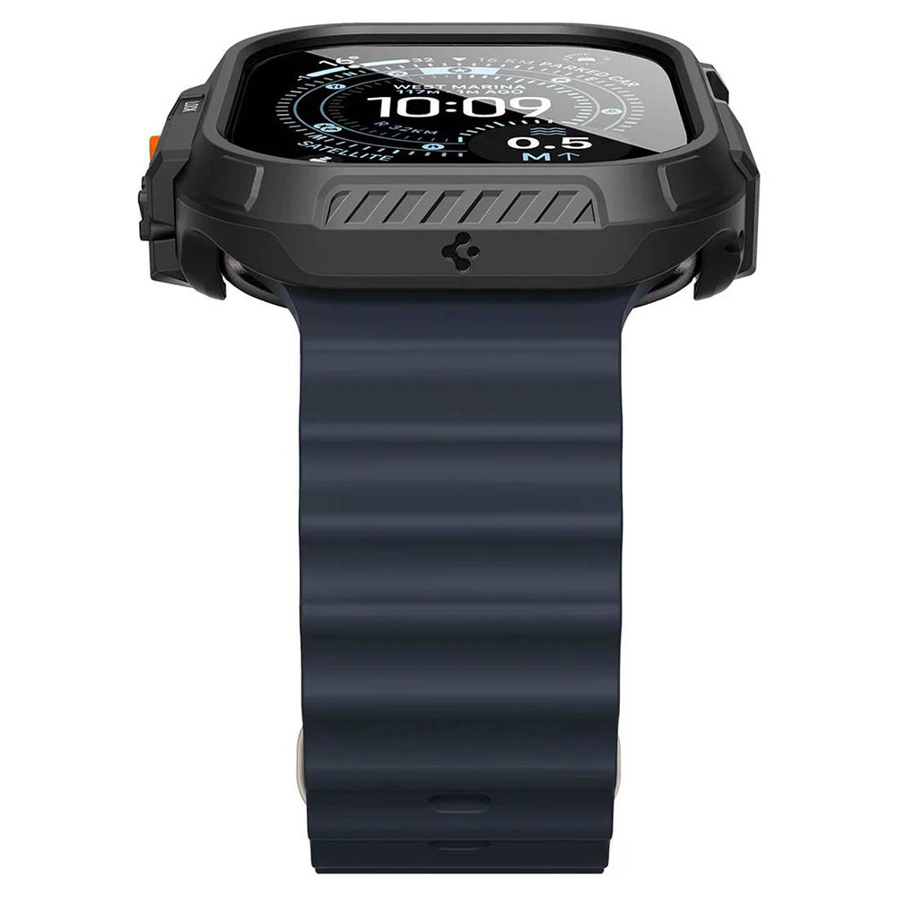 Puzdro Spigen Lock Fit s ochrannou fóliou na displej pre Apple Watch Ultra Series, čierne ACS12054