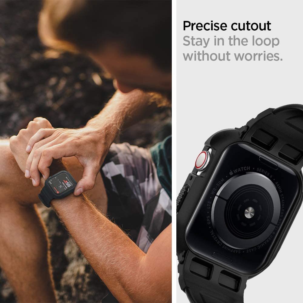 Puzdro Spigen Rugged Armor Pro pre Apple Watch 44mm Series, čierne 062CS25324