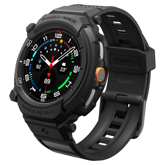 Puzdro Spigen Rugged Armor Pro pre Samsung Galaxy Watch8 Classic, Matná Čierna ACS10013