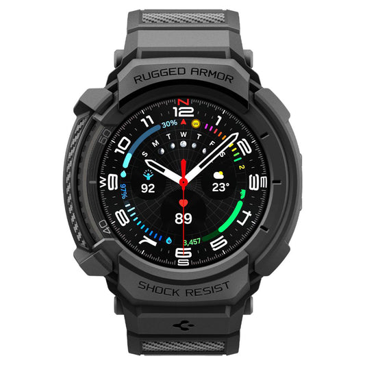 Puzdro Spigen Rugged Armor Pro pre Samsung Galaxy Watch8 Classic, Matná Čierna ACS10013