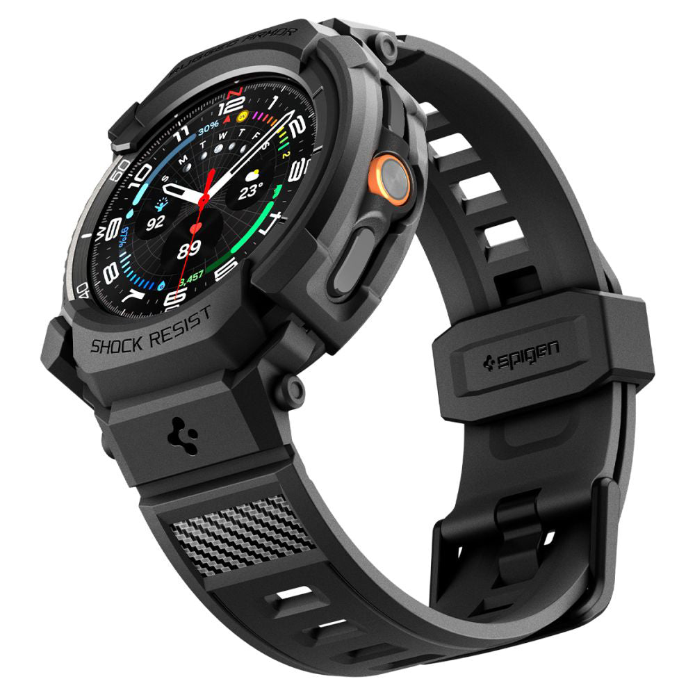 Puzdro Spigen Rugged Armor Pro pre Samsung Galaxy Watch8 Classic, Matná Čierna ACS10013
