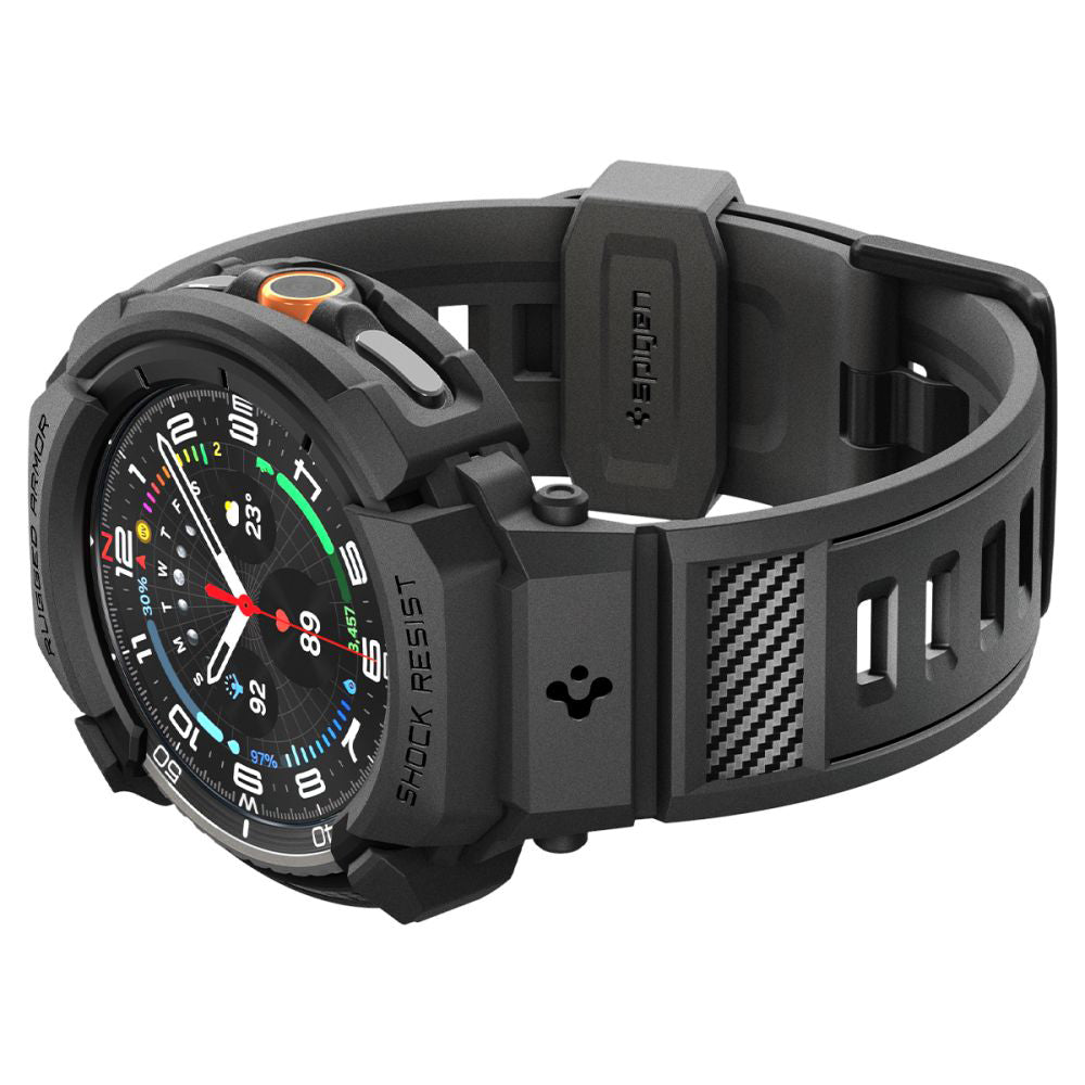 Puzdro Spigen Rugged Armor Pro pre Samsung Galaxy Watch8 Classic, Matná Čierna ACS10013