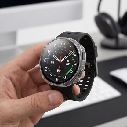 Puzdro Tech-Protect Defense pre Samsung Galaxy Watch 9 / Watch8 44mm, Sada 2 kusy, Čierna / Priehľadná
