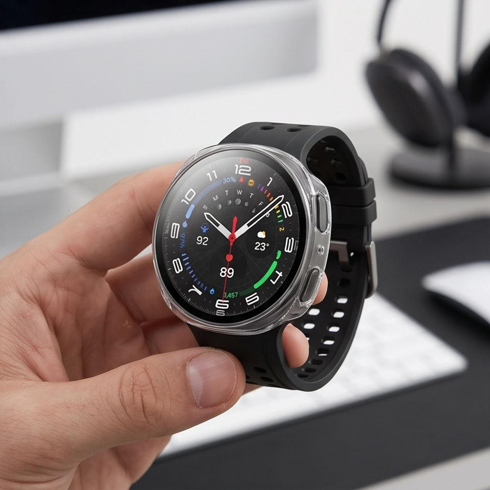 Obal Tech-Protect Defense pre Samsung Galaxy Watch9 / Watch8 40mm, Sada 2 kusy, Čierna / Priehľadná
