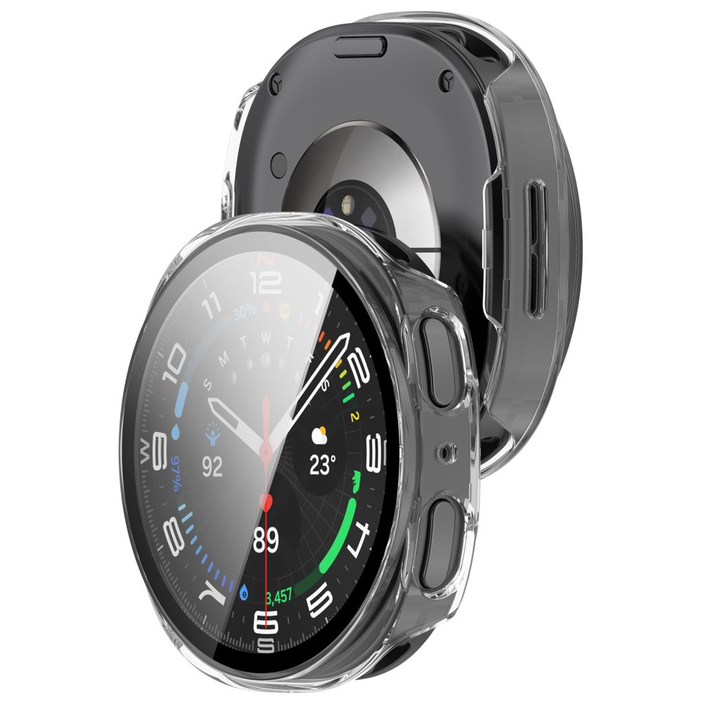 Puzdro Tech-Protect Defense pre Samsung Galaxy Watch 9 / Watch8 44mm, Sada 2 kusy, Čierna / Priehľadná