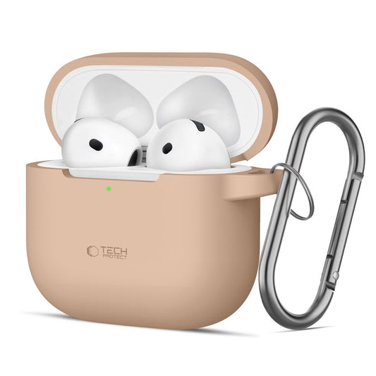 Puzdro Tech-Protect Silicone Hook pre Apple AirPods 4, Béžová